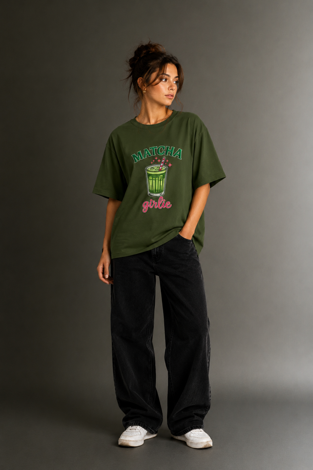 Women Drop Shoulder Front Printed T-Shirt | OUTPUFF