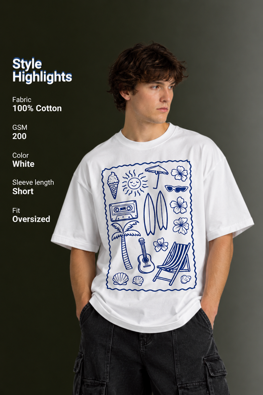 Men's Drop Shoulder Front Printed T-Shirt | Graphic Tee | OUTPUFF