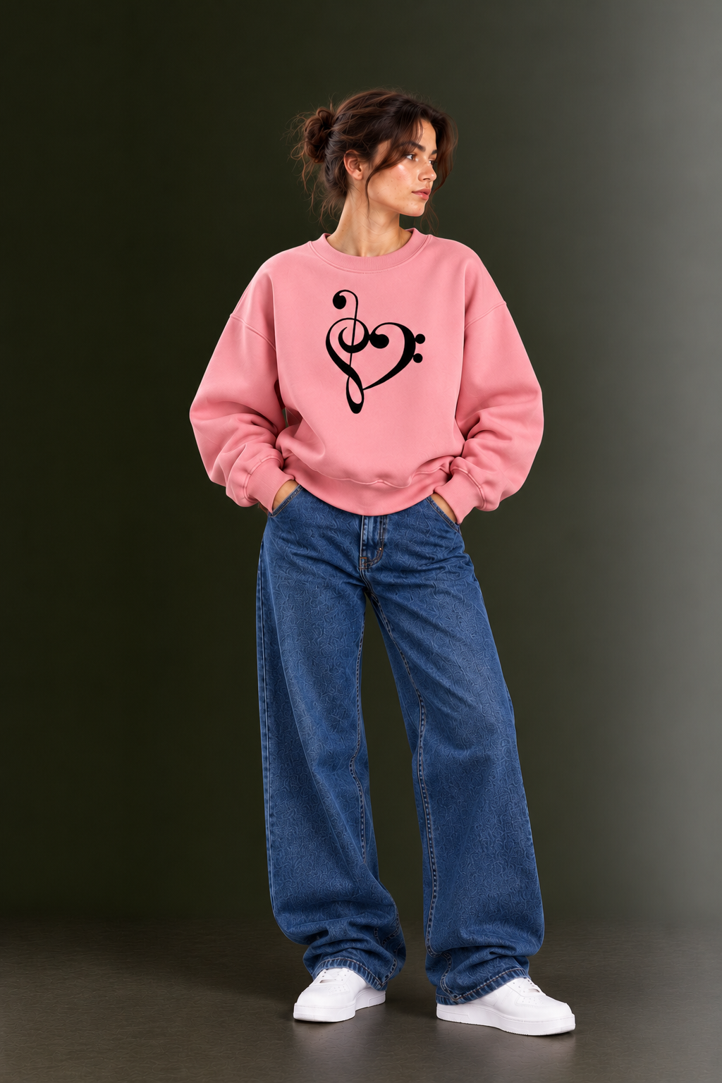 OUTPUFF Printed Oversized Drop Shoulder Crew Neck Sweatshirt