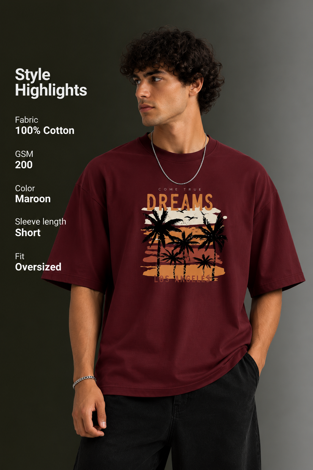 Men's Drop Shoulder Front Printed T-Shirt | Graphic Tee | OUTPUFF