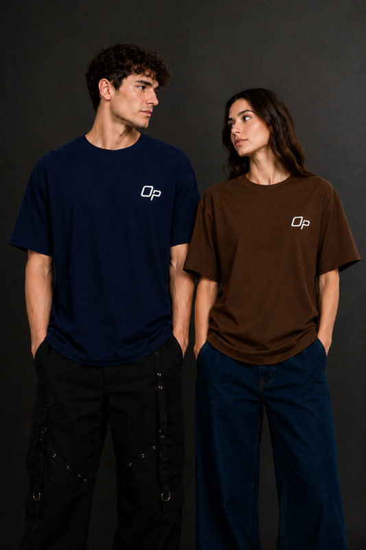 Couple Plain Drop Shoulder T-Shirt | OUTPUFF