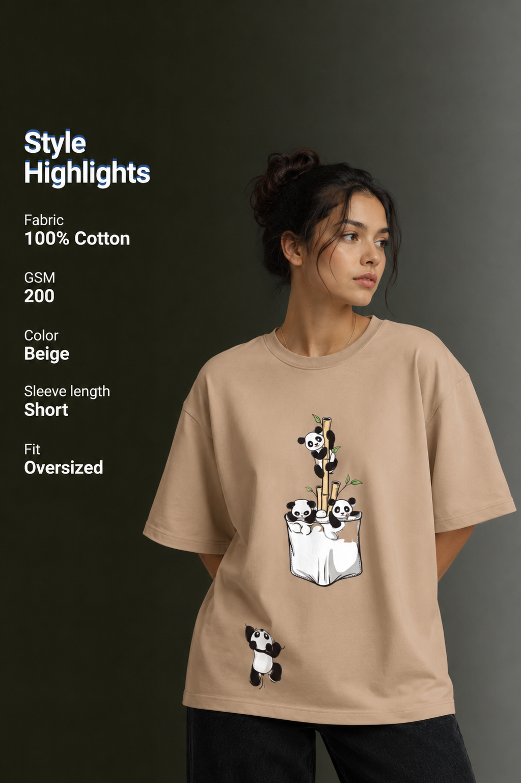 Women Drop Shoulder Front Printed T-Shirt | OUTPUFF