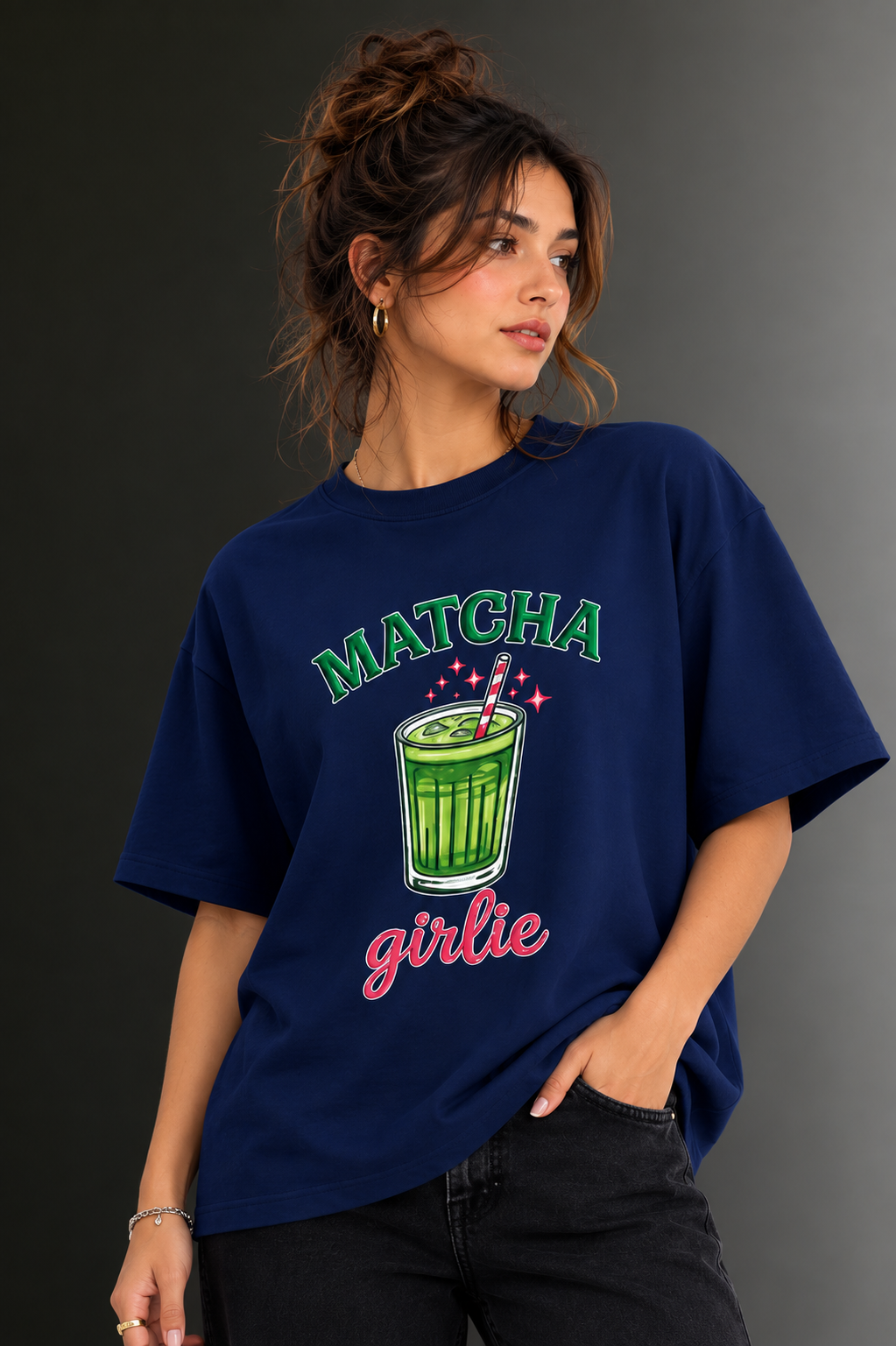 Women Drop Shoulder Front Printed T-Shirt | OUTPUFF