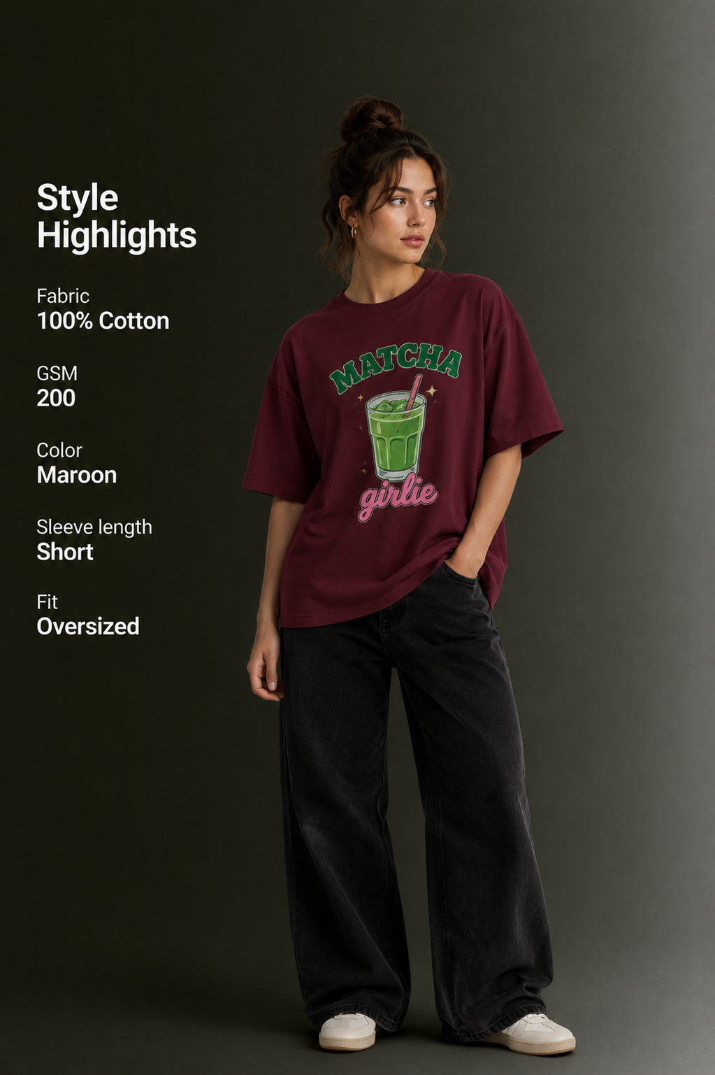 Women Drop Shoulder Front Printed T-Shirt | OUTPUFF