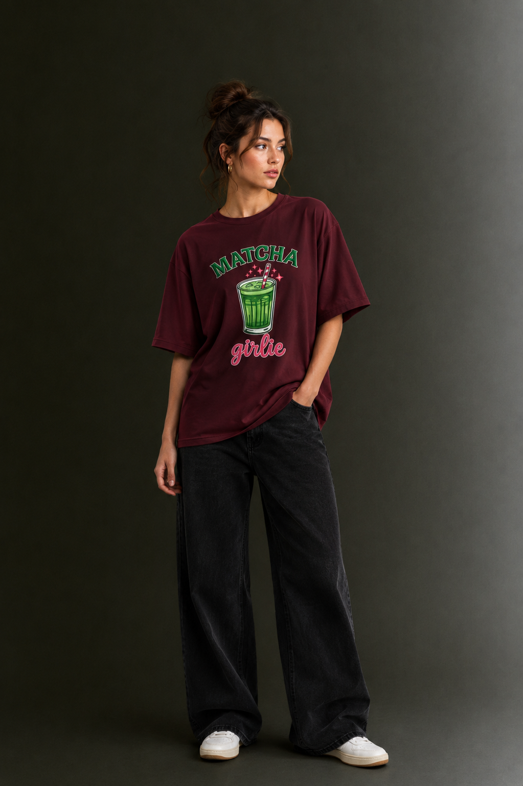 Women Drop Shoulder Front Printed T-Shirt | OUTPUFF