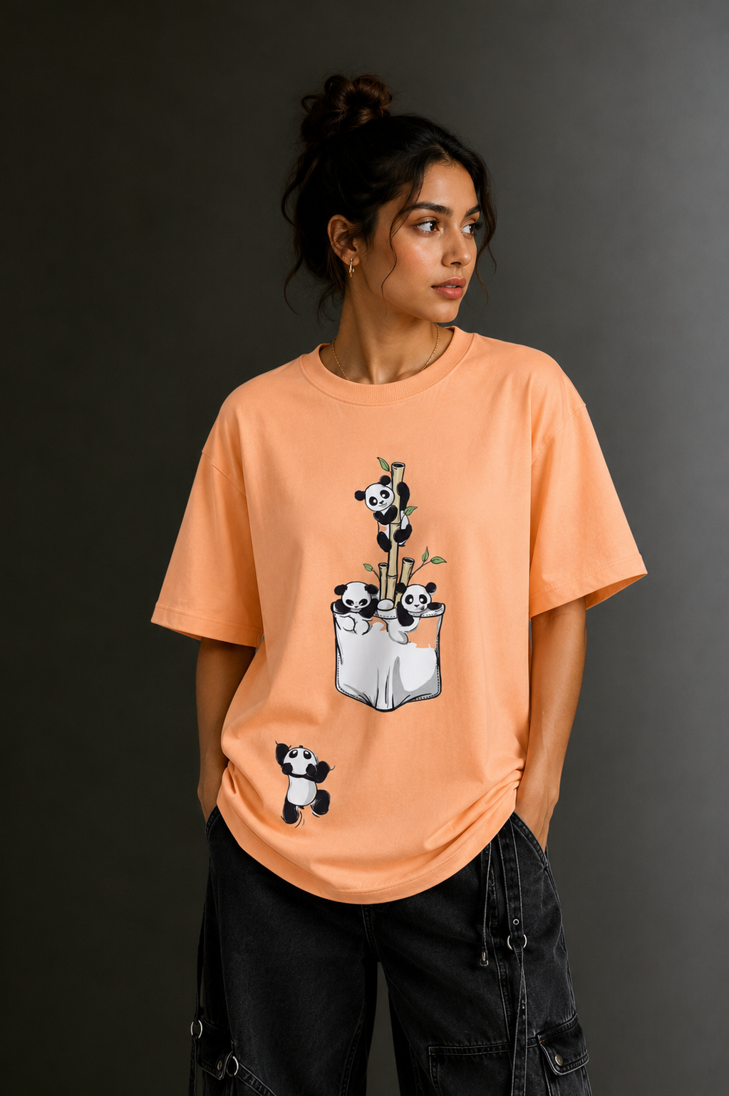 Women Drop Shoulder Front Printed T-Shirt | OUTPUFF