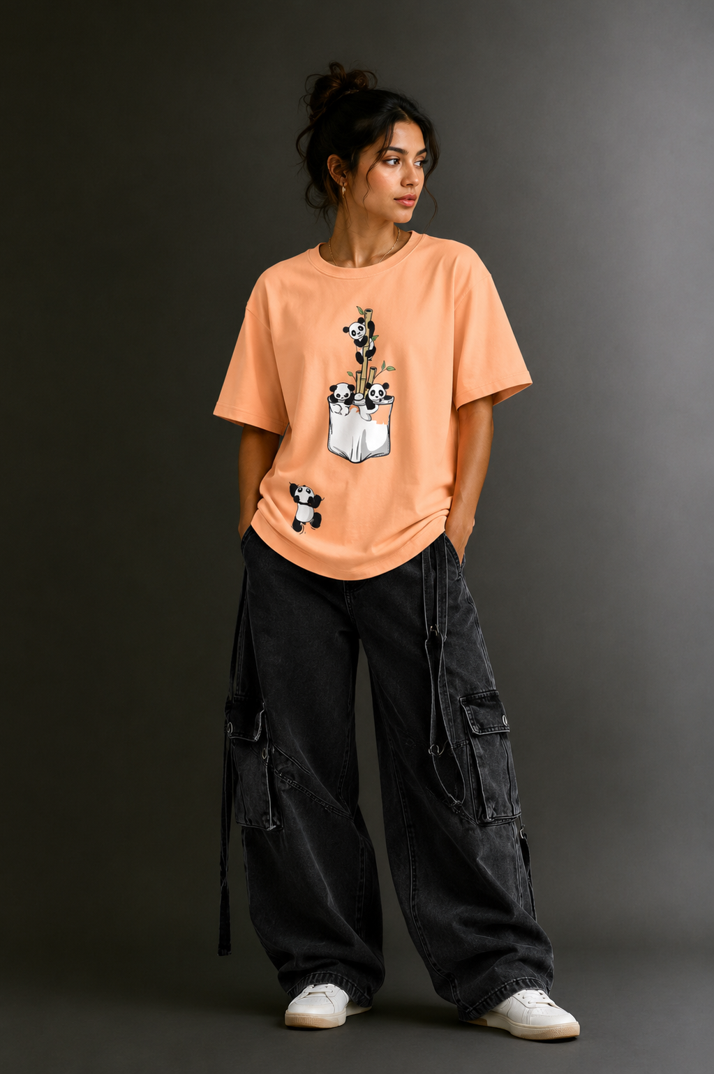 Women Drop Shoulder Front Printed T-Shirt | OUTPUFF