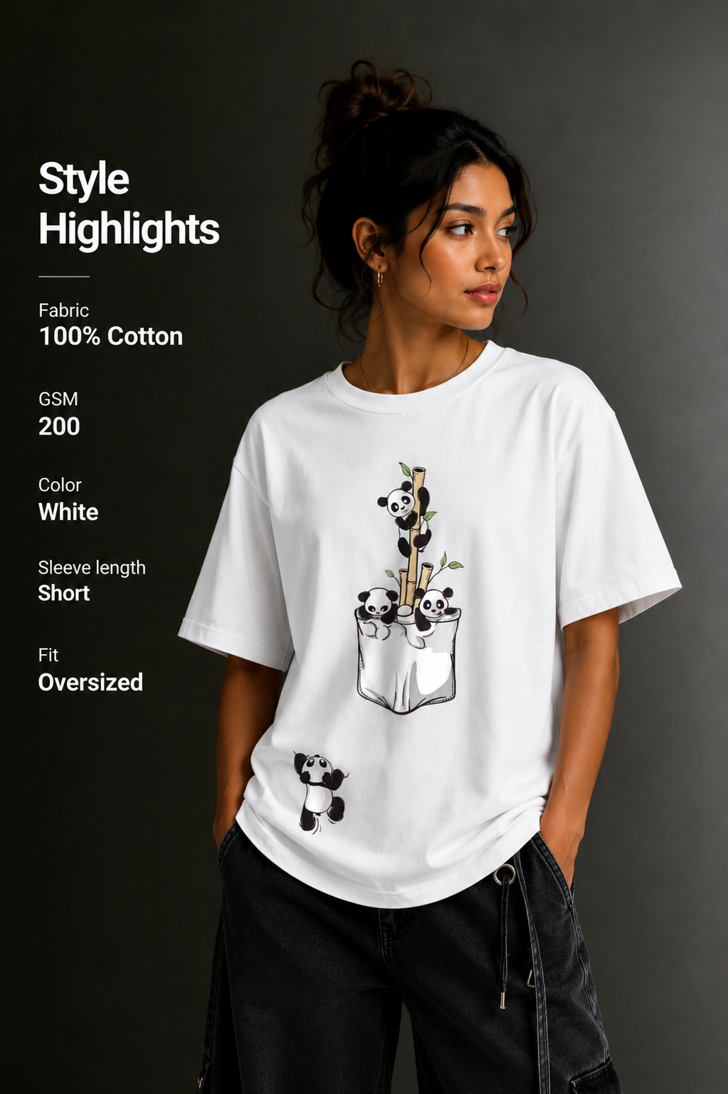 Women Drop Shoulder Front Printed T-Shirt | OUTPUFF