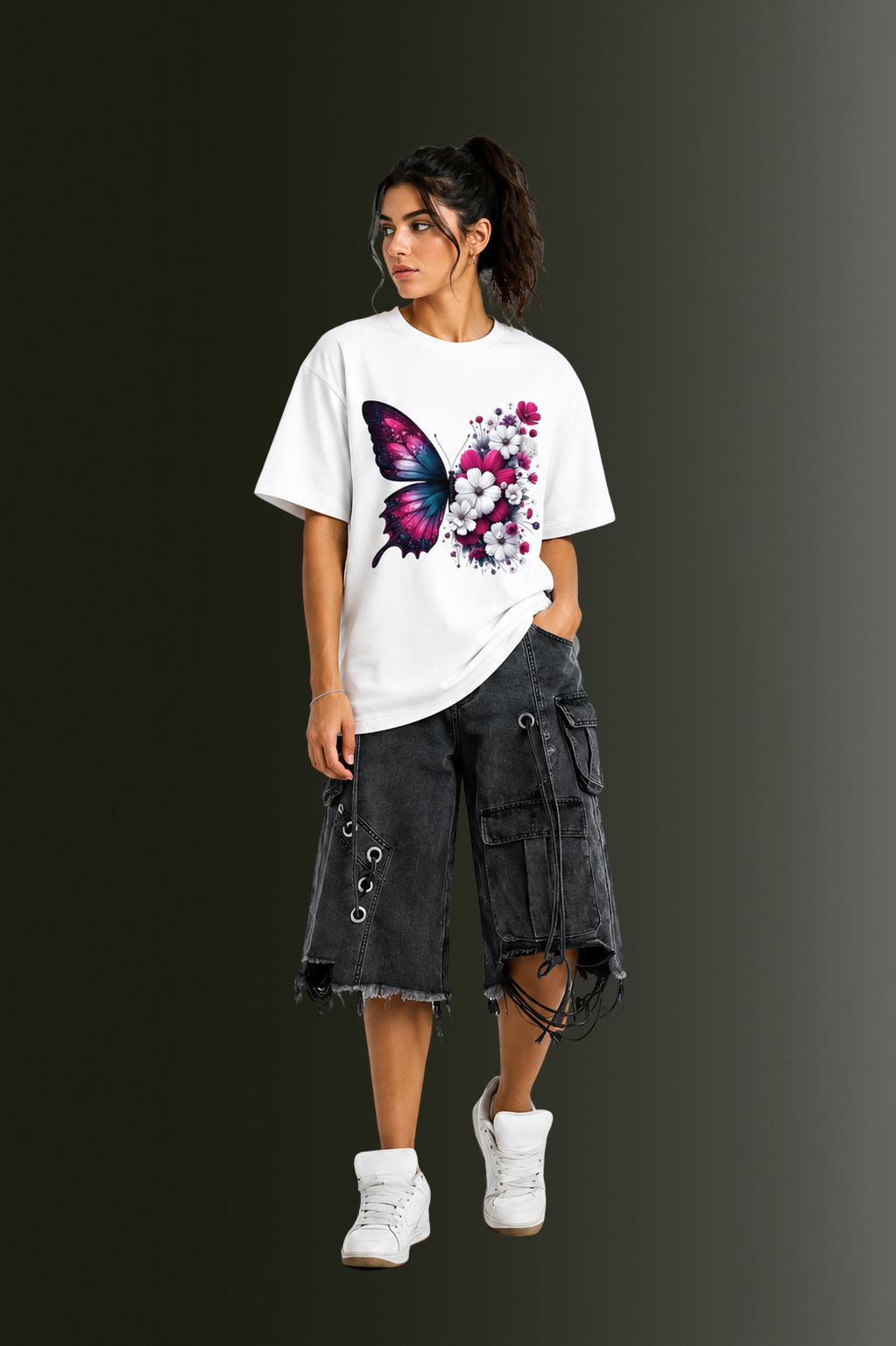 Women Drop Shoulder Front Printed T-Shirt | OUTPUFF