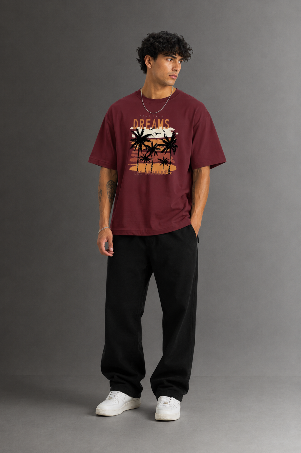 Men's Drop Shoulder Front Printed T-Shirt | Graphic Tee | OUTPUFF