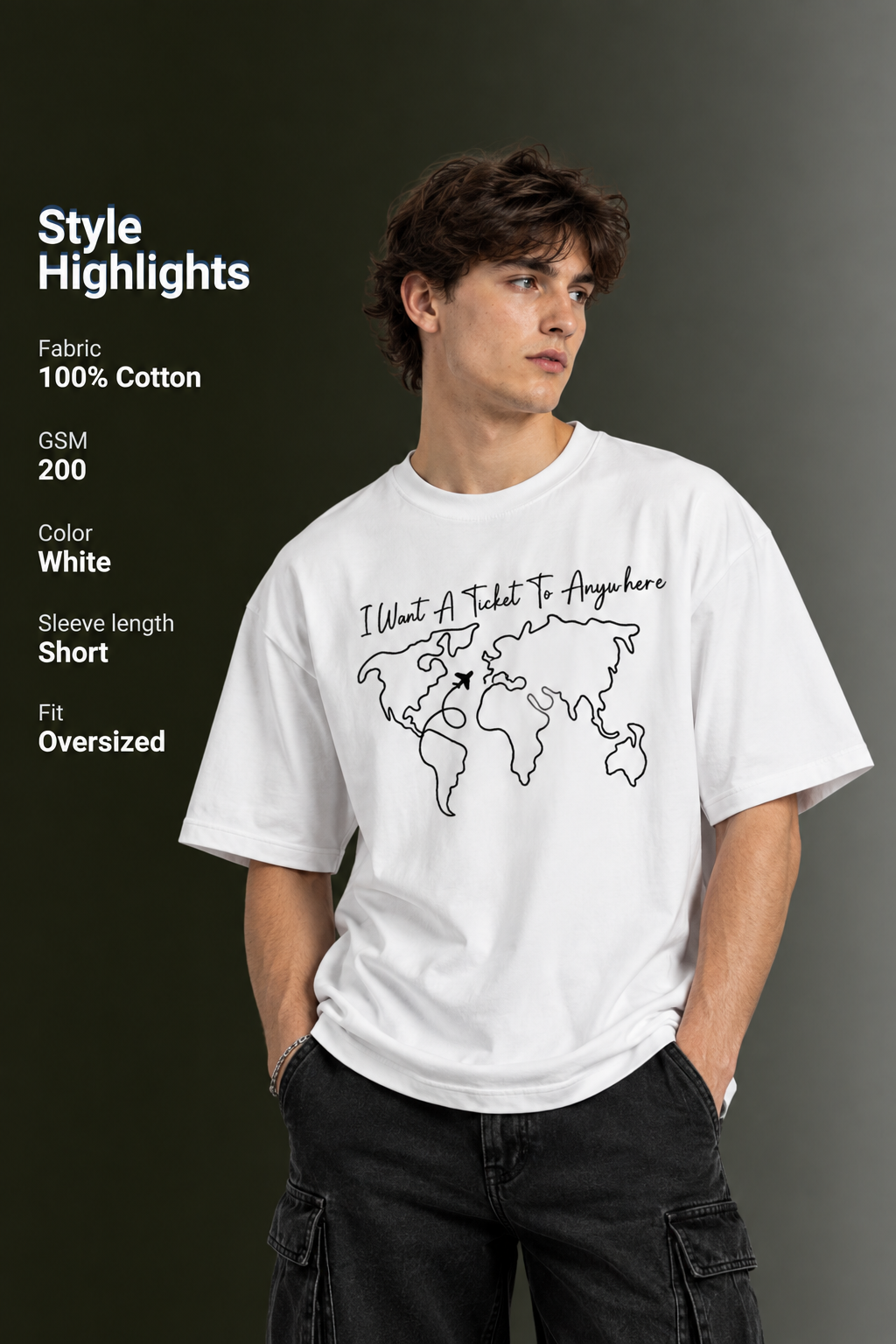 Men's Drop Shoulder Front Printed T-Shirt | Graphic Tee | OUTPUFF