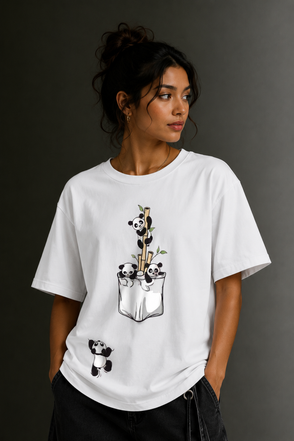 Women Drop Shoulder Front Printed T-Shirt | OUTPUFF