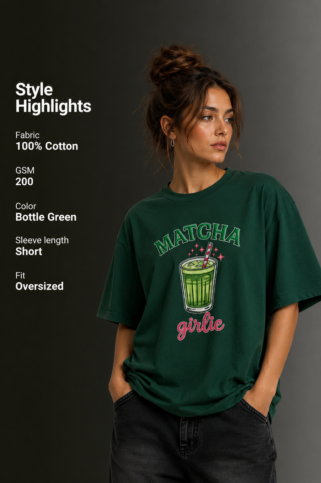 Women Drop Shoulder Front Printed T-Shirt | OUTPUFF