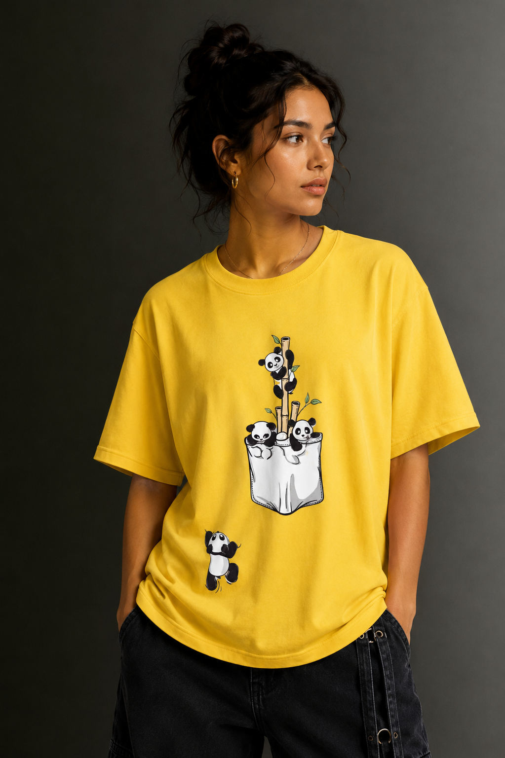 Women Drop Shoulder Front Printed T-Shirt | OUTPUFF