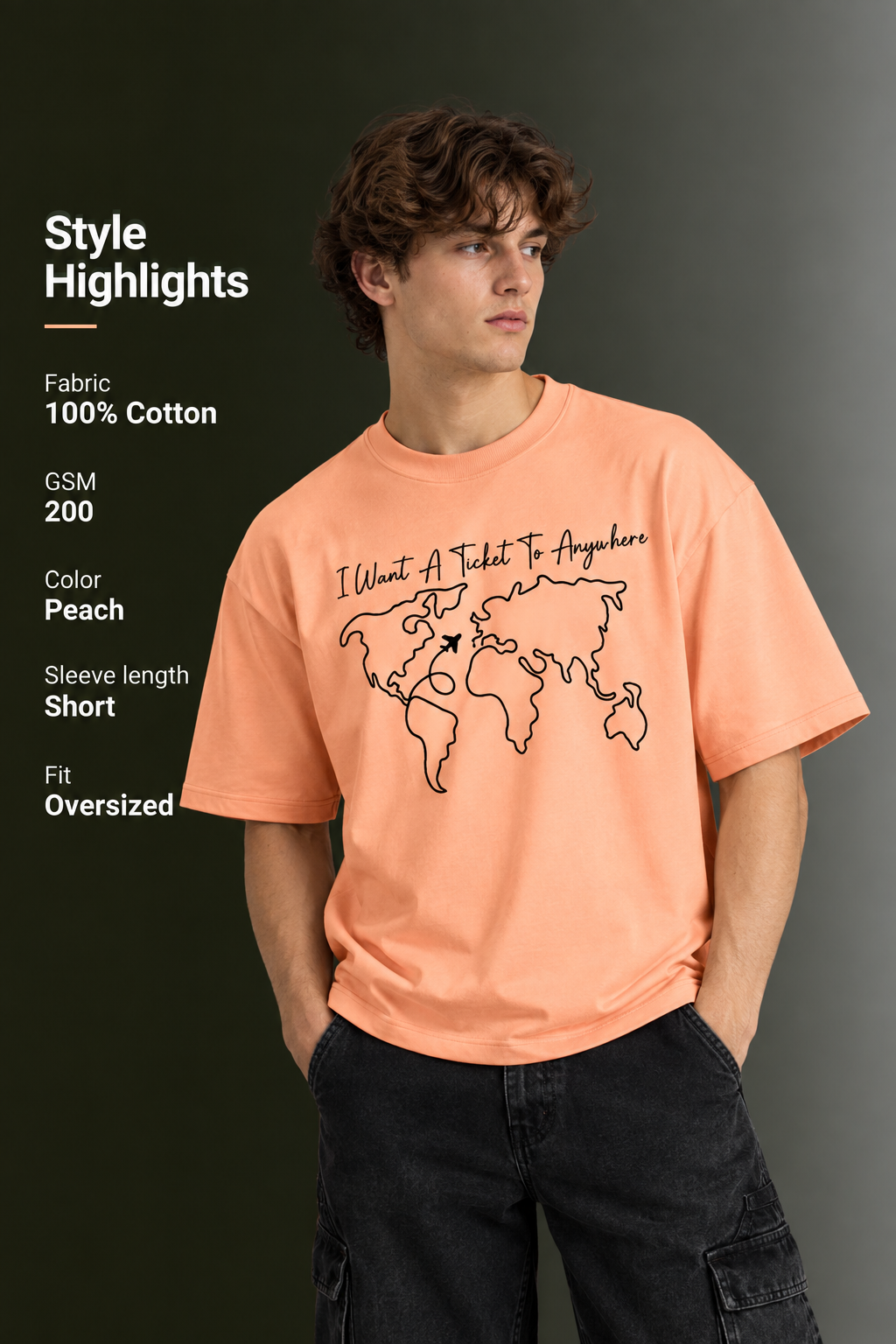 Men's Drop Shoulder Front Printed T-Shirt | Graphic Tee | OUTPUFF