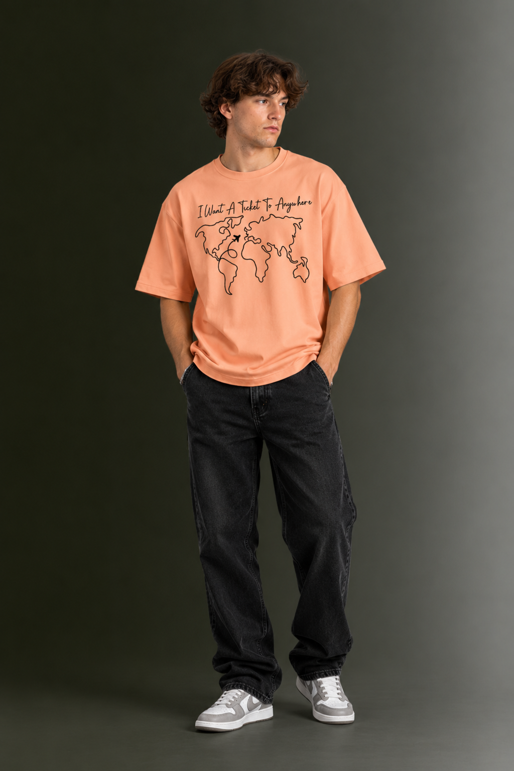 Men's Drop Shoulder Front Printed T-Shirt | Graphic Tee | OUTPUFF