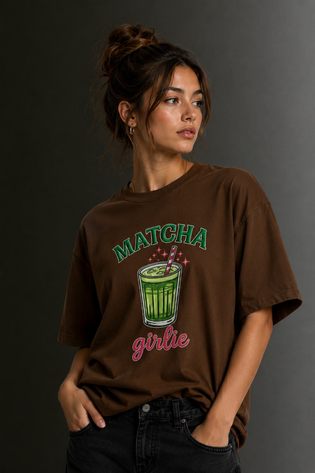 Women Drop Shoulder Front Printed T-Shirt | OUTPUFF