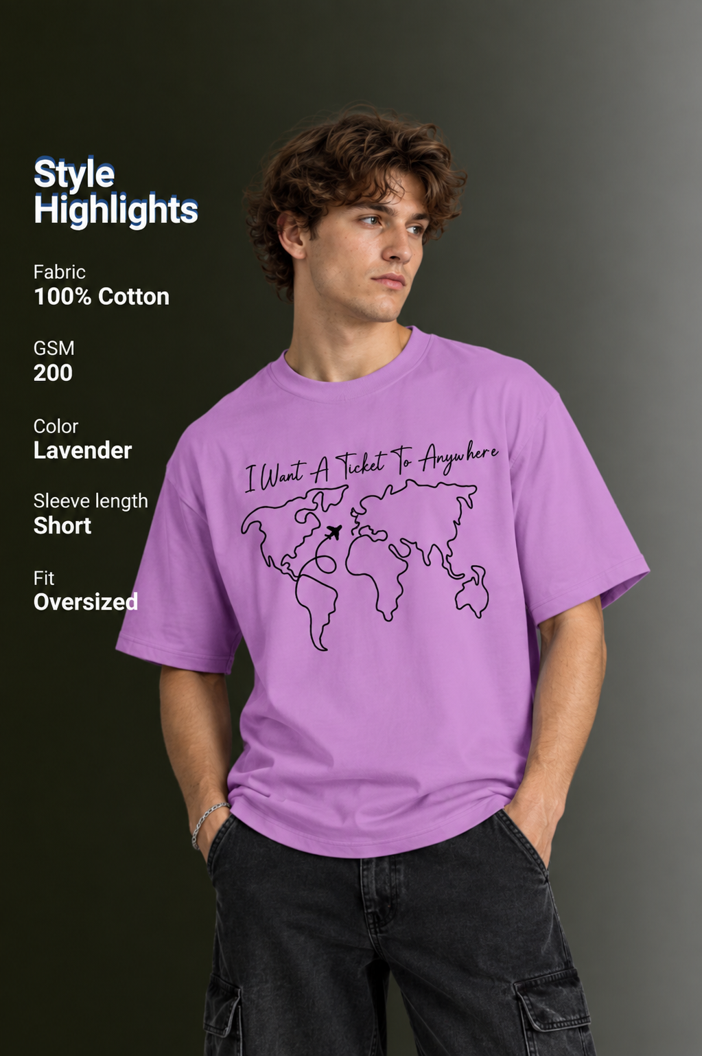 Men's Drop Shoulder Front Printed T-Shirt | Graphic Tee | OUTPUFF