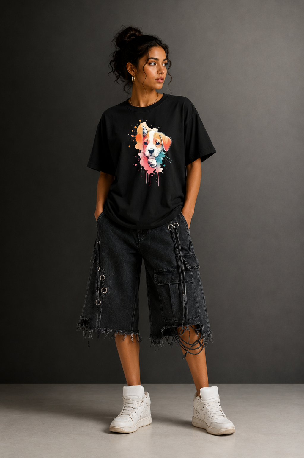 Women Drop Shoulder Front Printed T-Shirt | OUTPUFF
