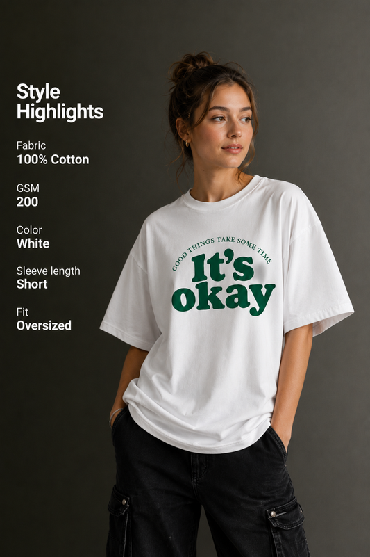 Women Drop Shoulder Front Printed T-Shirt | OUTPUFF