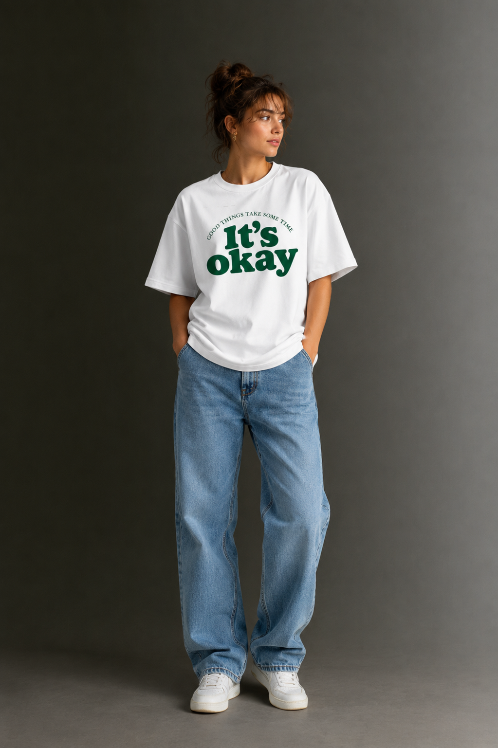 Women Drop Shoulder Front Printed T-Shirt | OUTPUFF