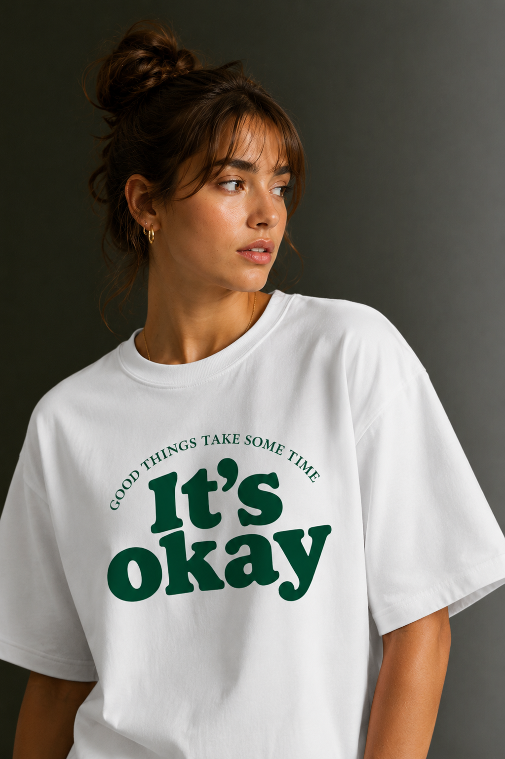 Women Drop Shoulder Front Printed T-Shirt | OUTPUFF
