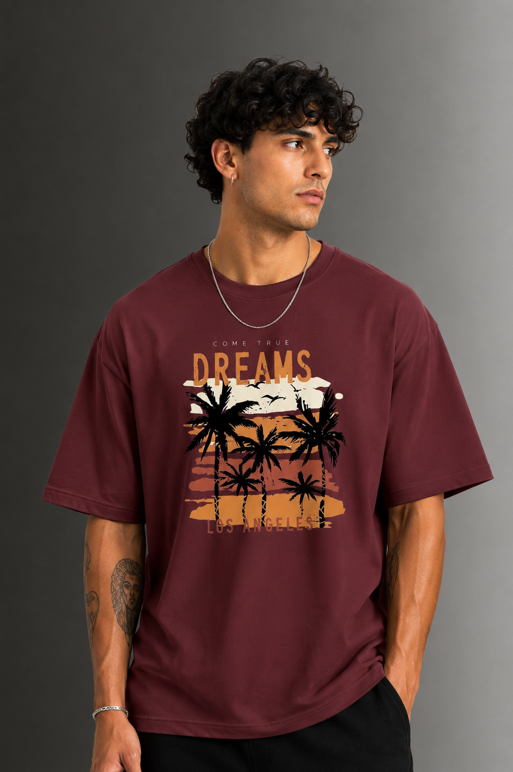 Men's Drop Shoulder Front Printed T-Shirt | Graphic Tee | OUTPUFF