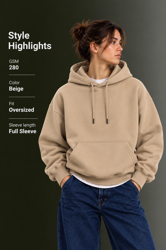 OUTPUFF Unisex Regular Fit Pullover Hoodie with Kangaroo Pocket