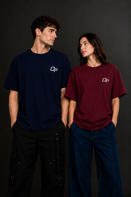 Couple Plain Drop Shoulder T-Shirt | OUTPUFF