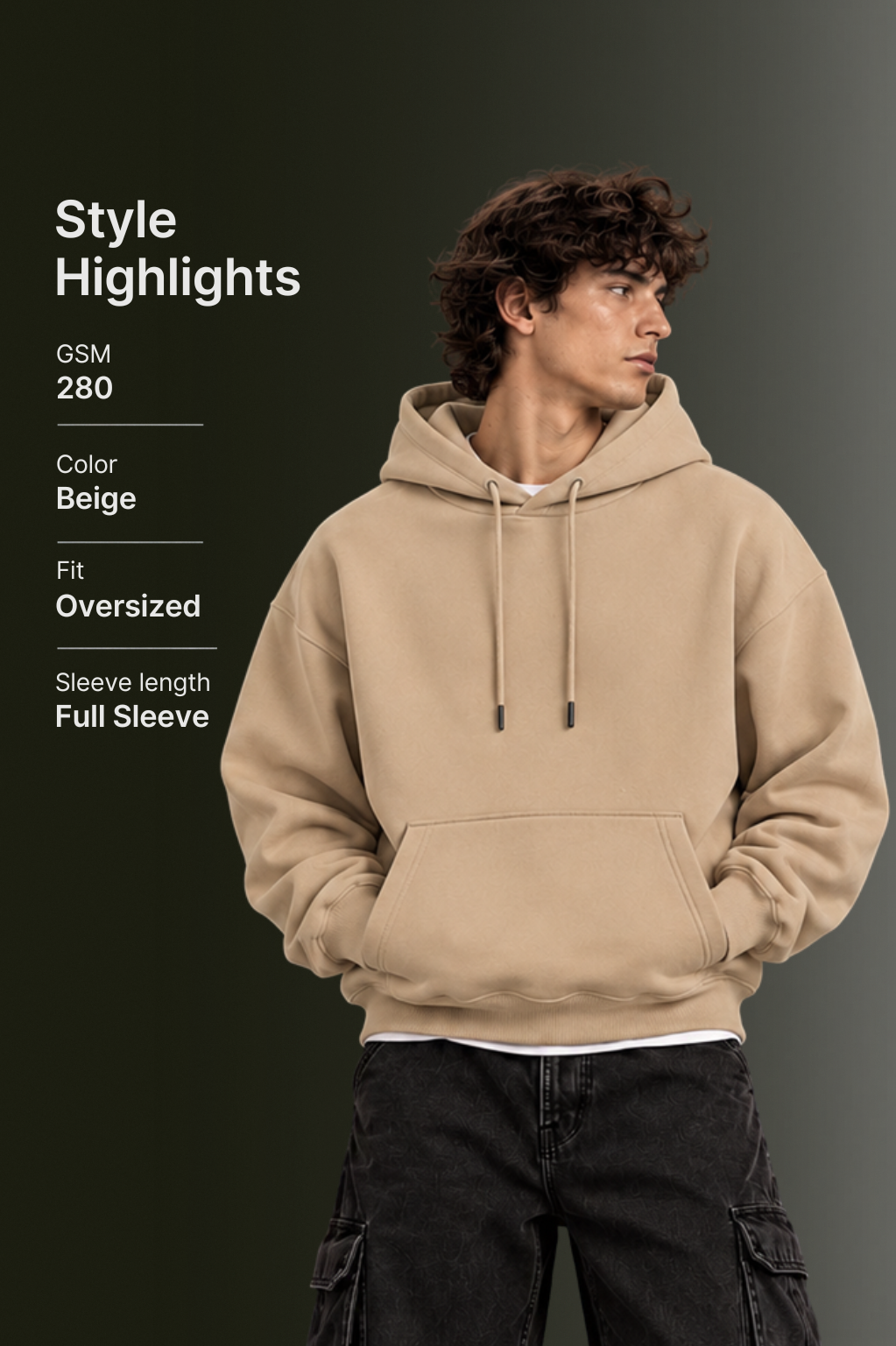OUTPUFF Unisex Regular Fit Pullover Hoodie with Kangaroo Pocket