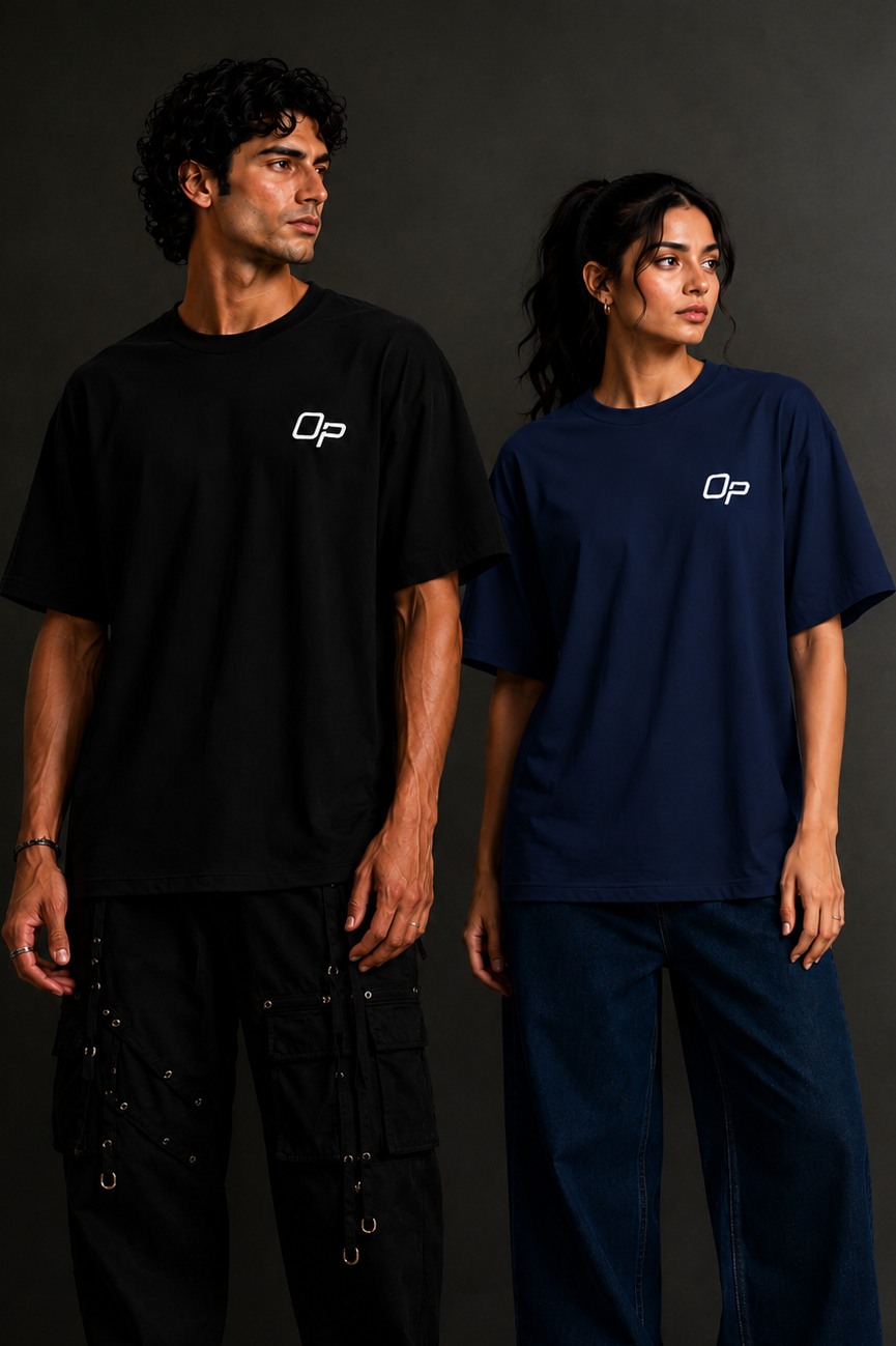 Couple Plain Drop Shoulder T-Shirt | OUTPUFF