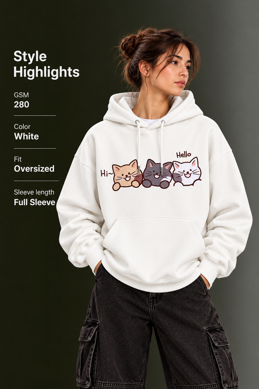OUTPUFF Unisex Printed Pullover Hoodie with Kangaroo Pocket
