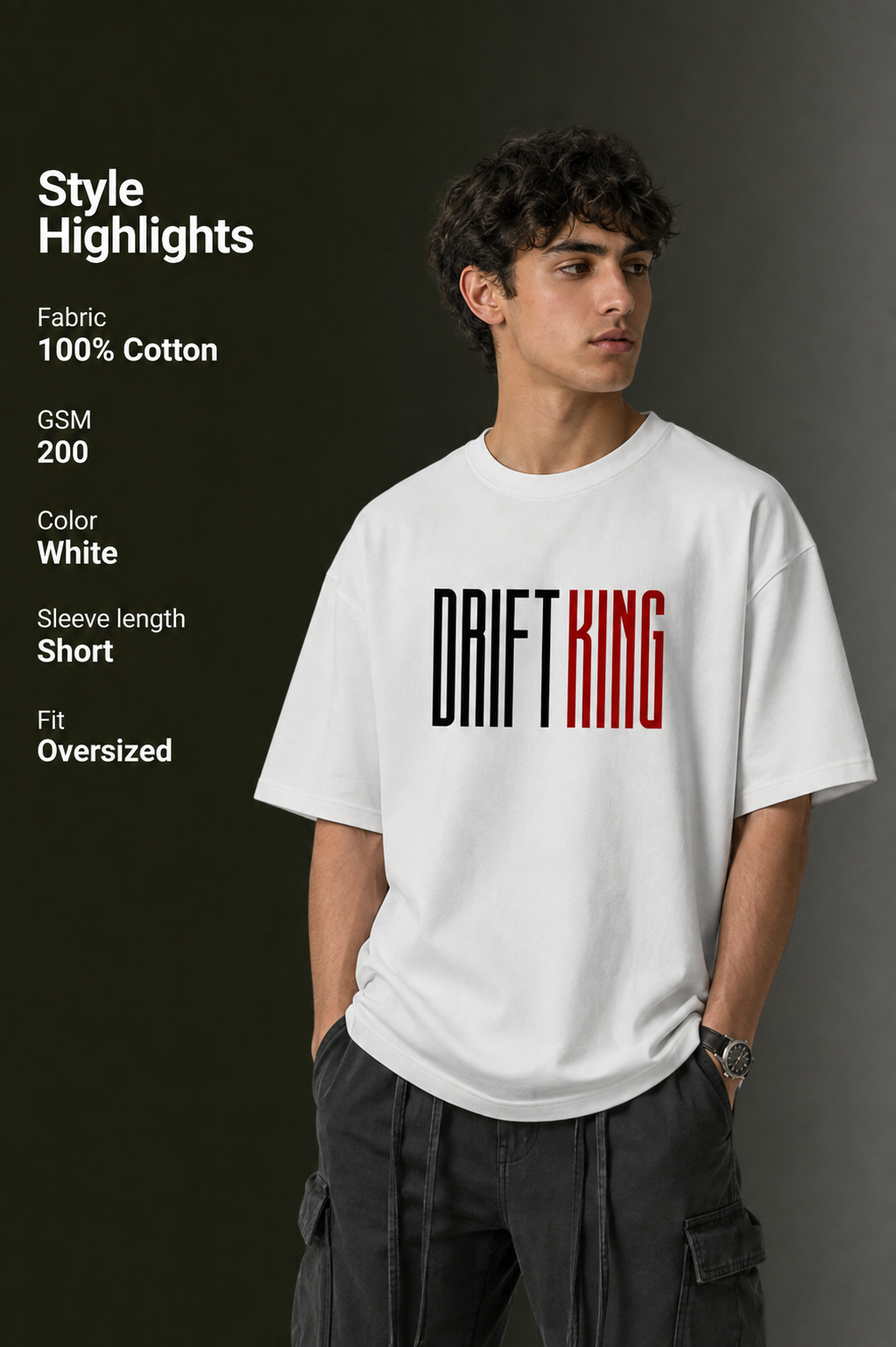 Men's Drop Shoulder Front Printed T-Shirt | Graphic Tee | OUTPUFF