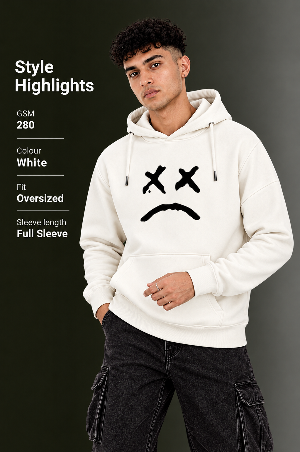 OUTPUFF Unisex Printed Pullover Hoodie with Kangaroo Pocket