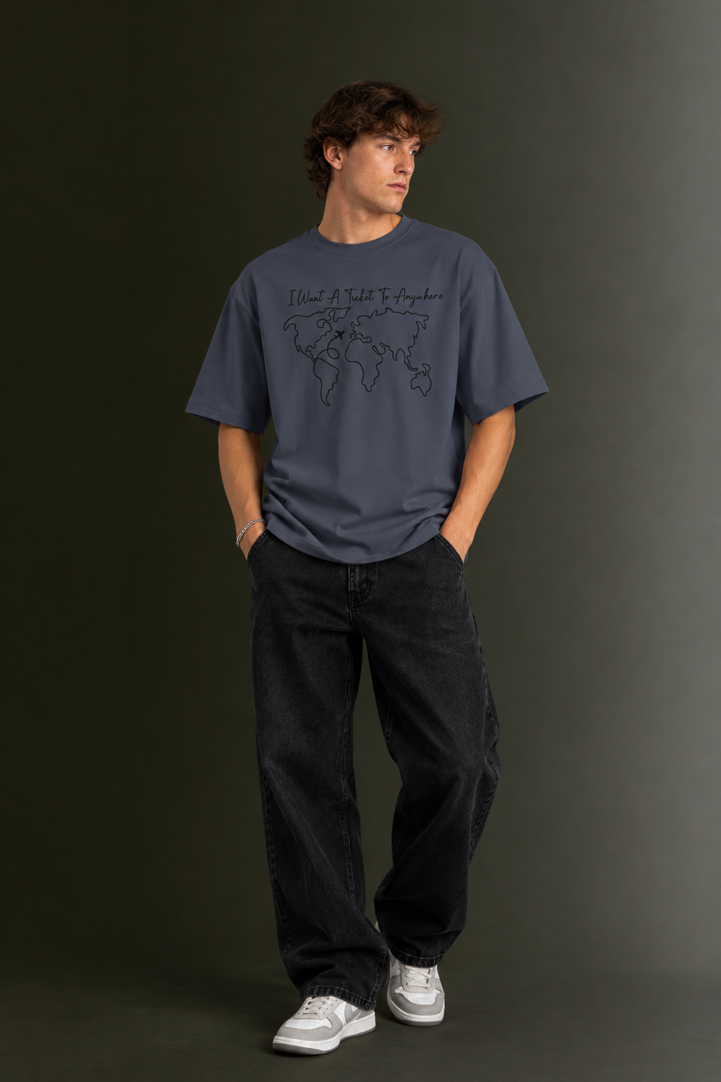 Men's Drop Shoulder Front Printed T-Shirt | Graphic Tee | OUTPUFF
