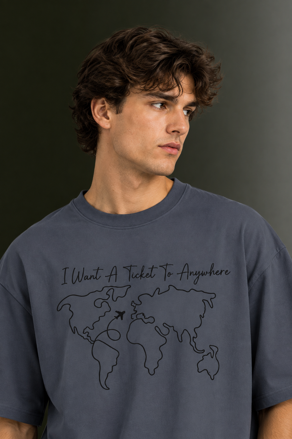 Men's Drop Shoulder Front Printed T-Shirt | Graphic Tee | OUTPUFF