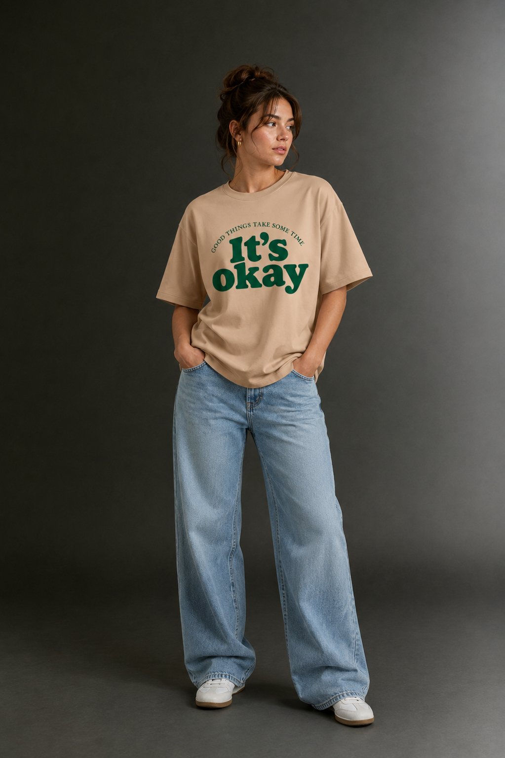 Women Drop Shoulder Front Printed T-Shirt | OUTPUFF