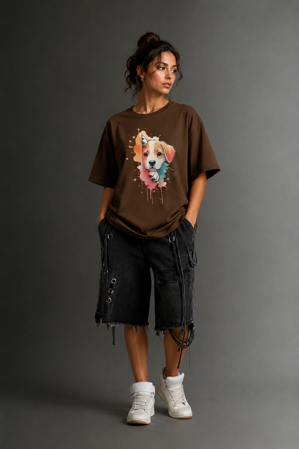 Women Drop Shoulder Front Printed T-Shirt | OUTPUFF