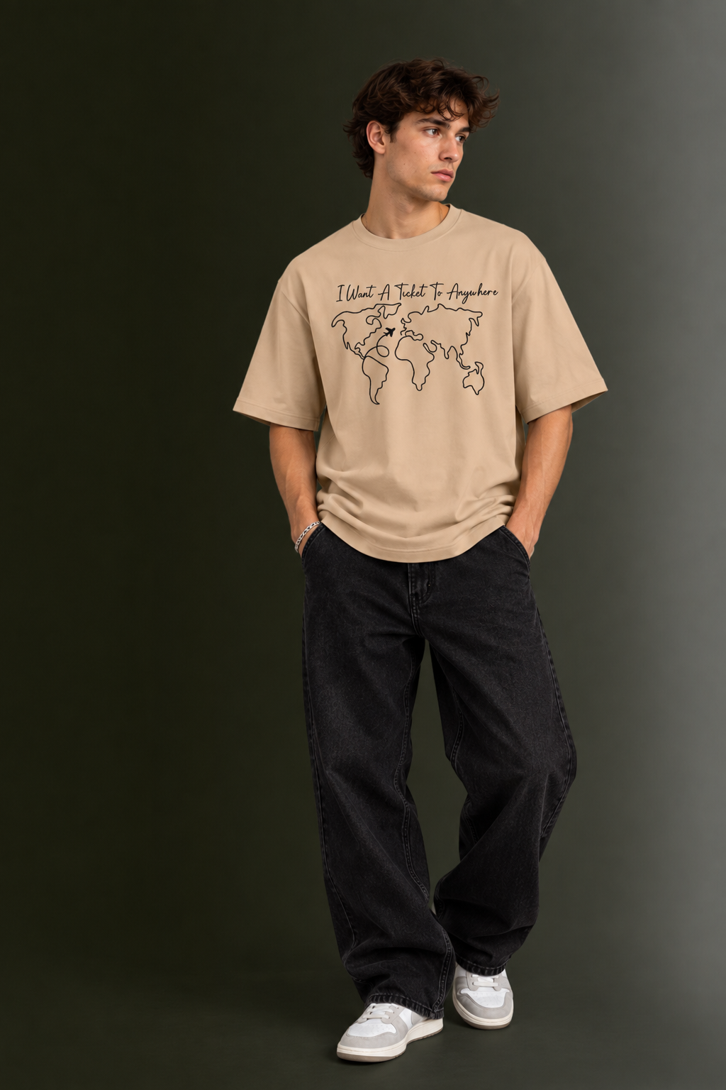 Men's Drop Shoulder Front Printed T-Shirt | Graphic Tee | OUTPUFF