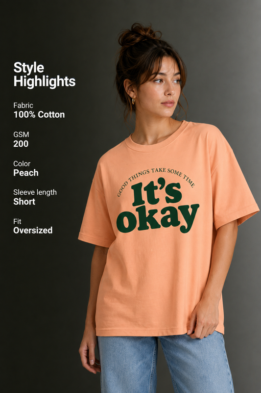 Women Drop Shoulder Front Printed T-Shirt | OUTPUFF