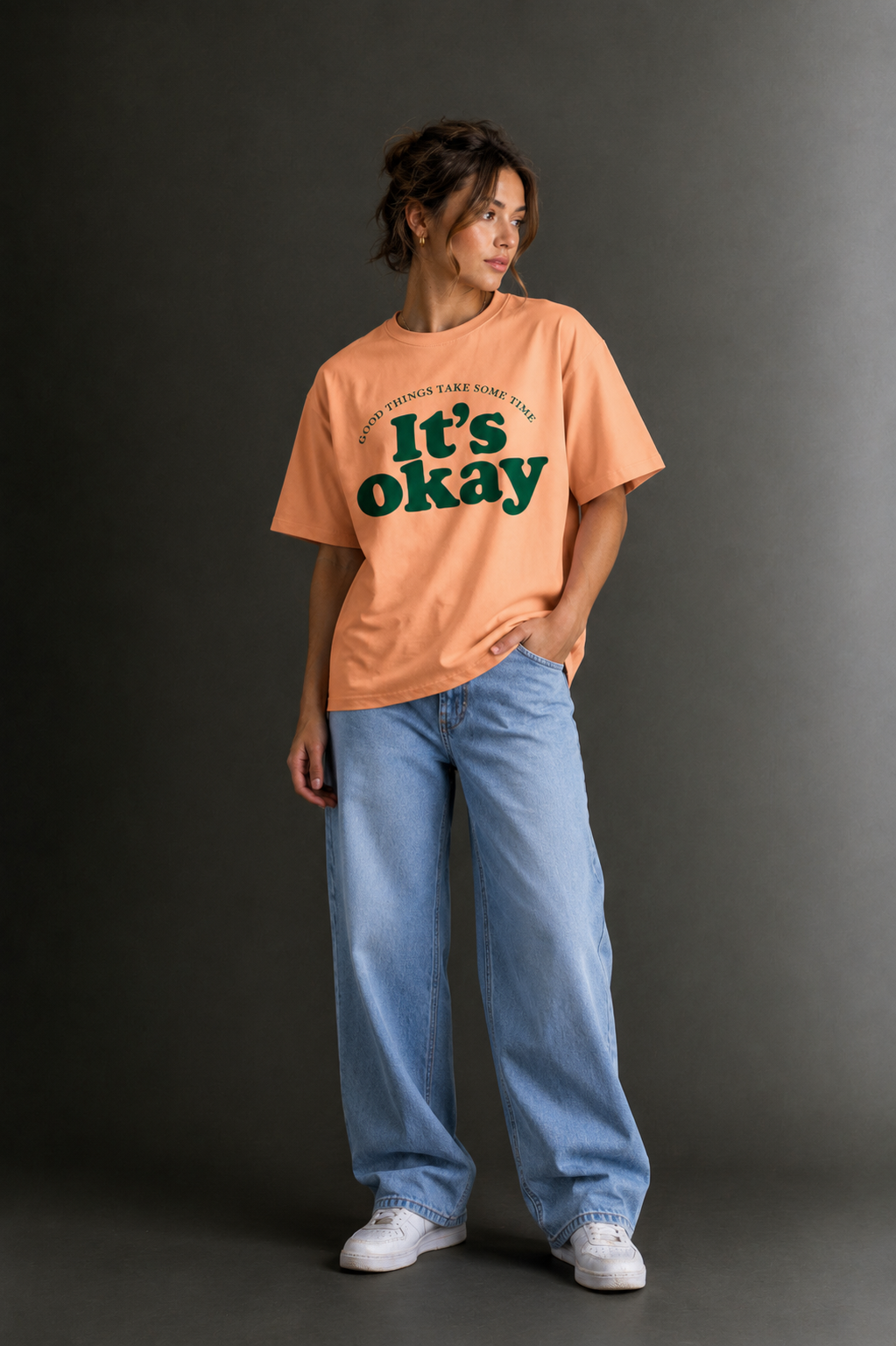 Women Drop Shoulder Front Printed T-Shirt | OUTPUFF