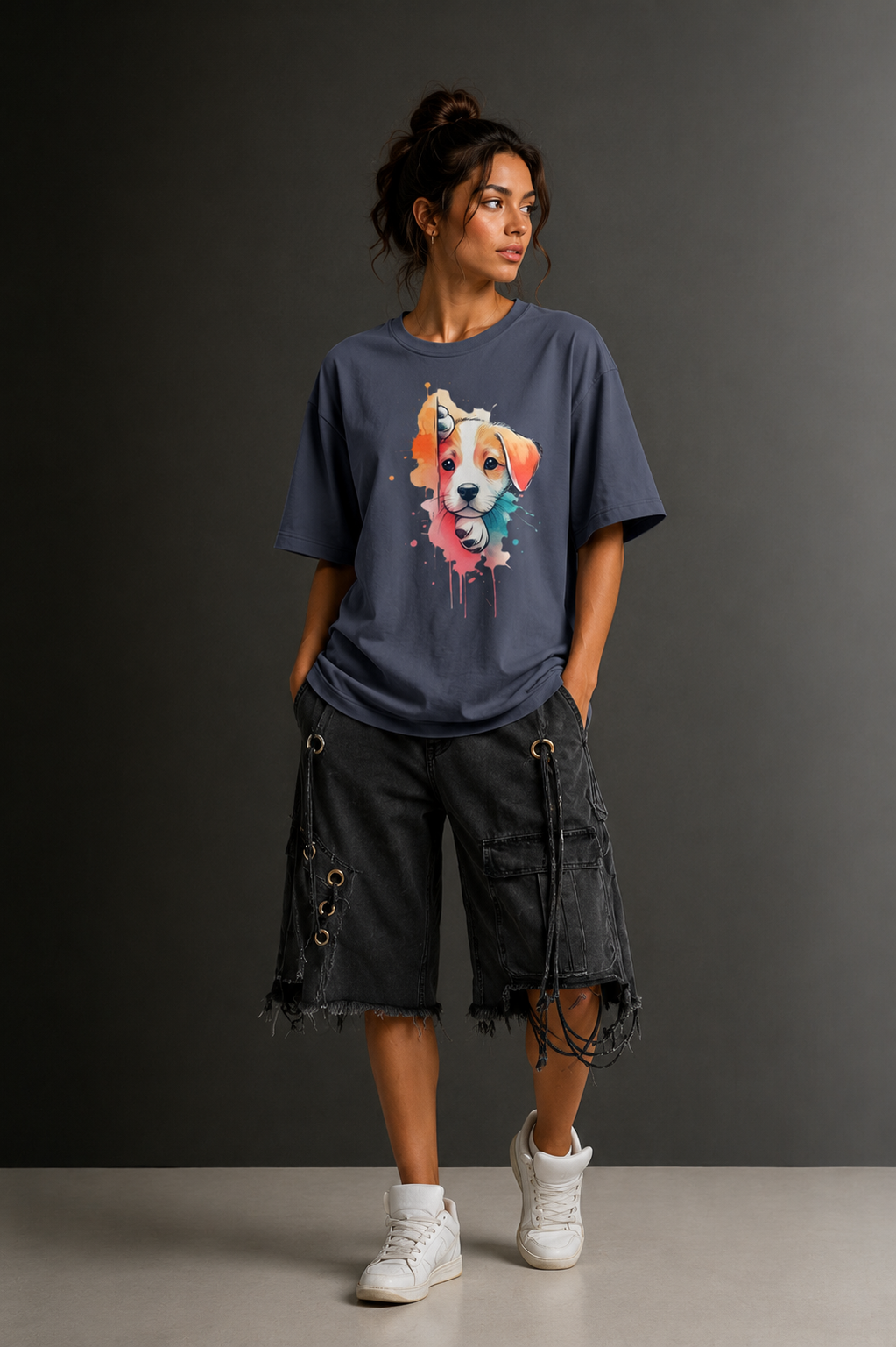 Women Drop Shoulder Front Printed T-Shirt | OUTPUFF