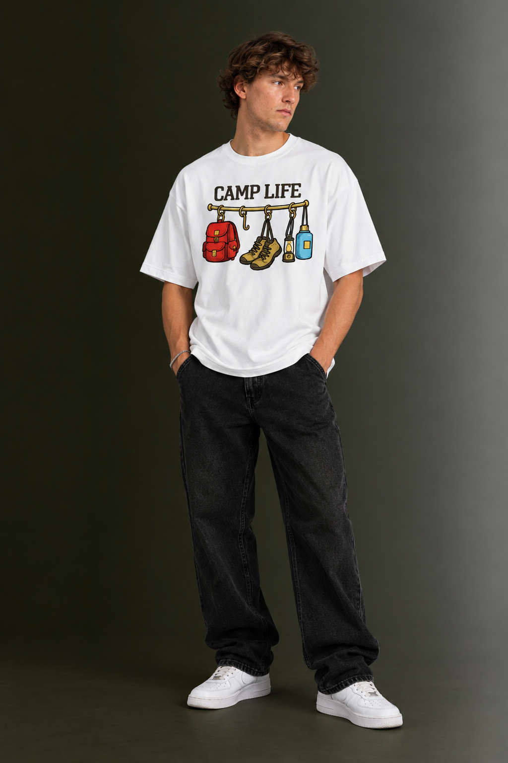 Men's Drop Shoulder Front Printed T-Shirt | Graphic Tee | OUTPUFF
