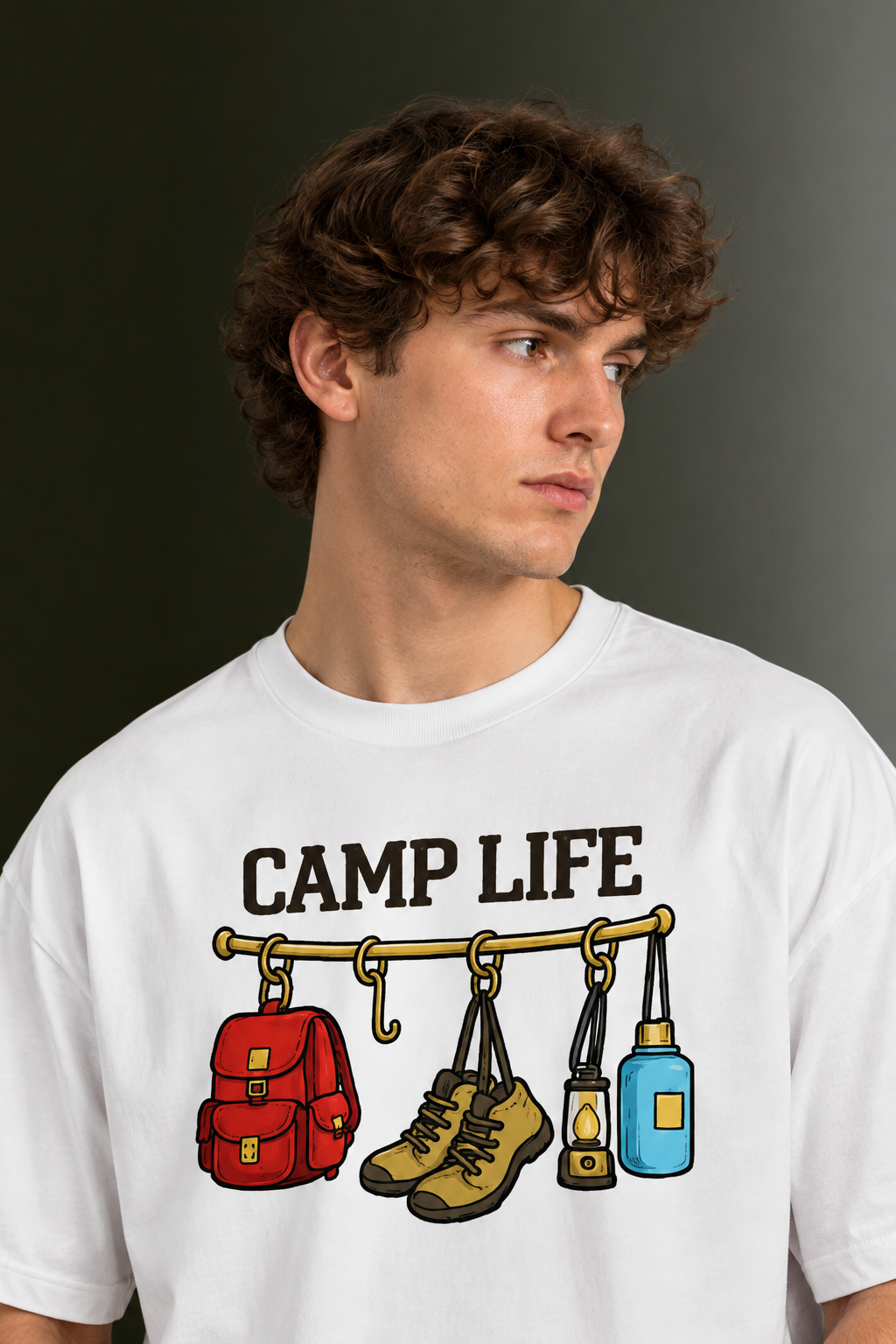 Men's Drop Shoulder Front Printed T-Shirt | Graphic Tee | OUTPUFF