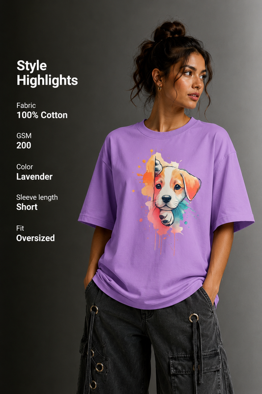Women Drop Shoulder Front Printed T-Shirt | OUTPUFF