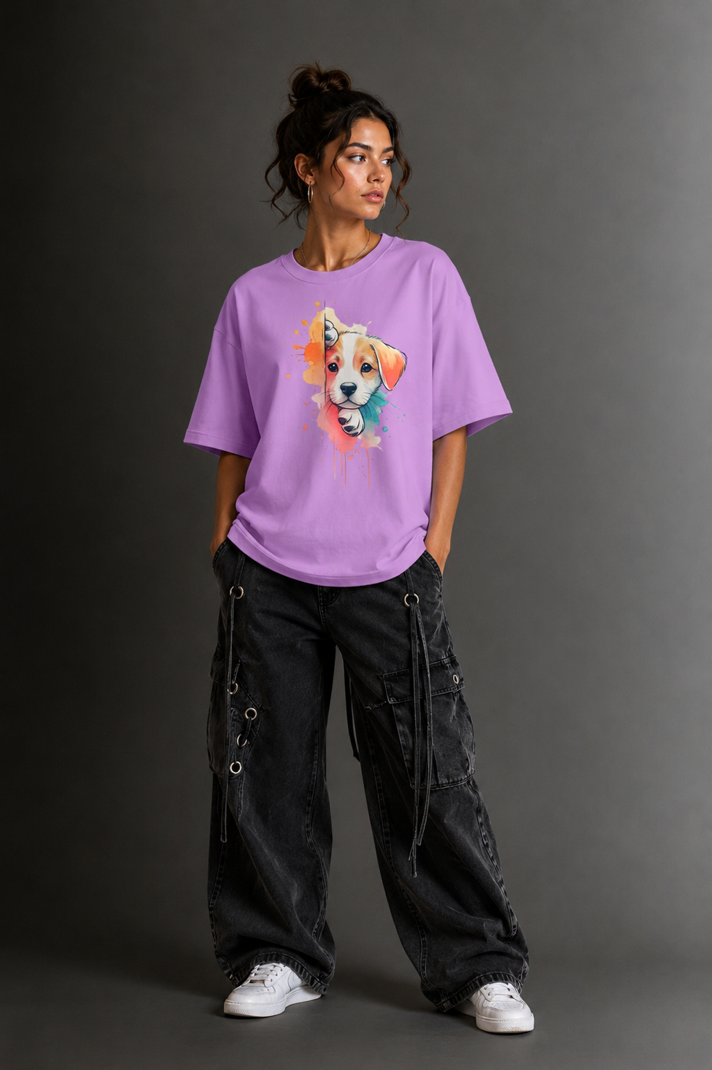 Women Drop Shoulder Front Printed T-Shirt | OUTPUFF