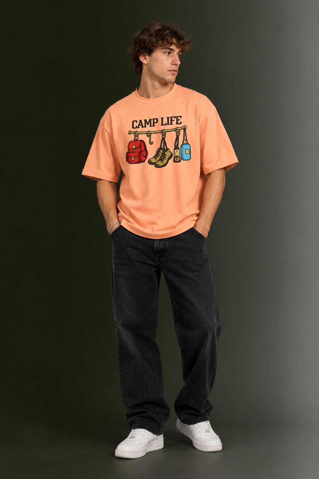Men's Drop Shoulder Front Printed T-Shirt | Graphic Tee | OUTPUFF