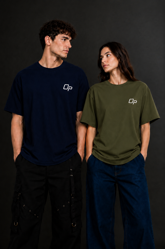 Couple Plain Drop Shoulder T-Shirt | OUTPUFF