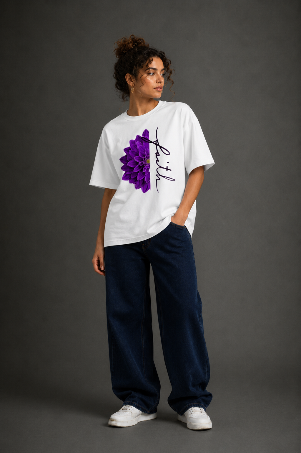 Women Drop Shoulder Front Printed T-Shirt | OUTPUFF