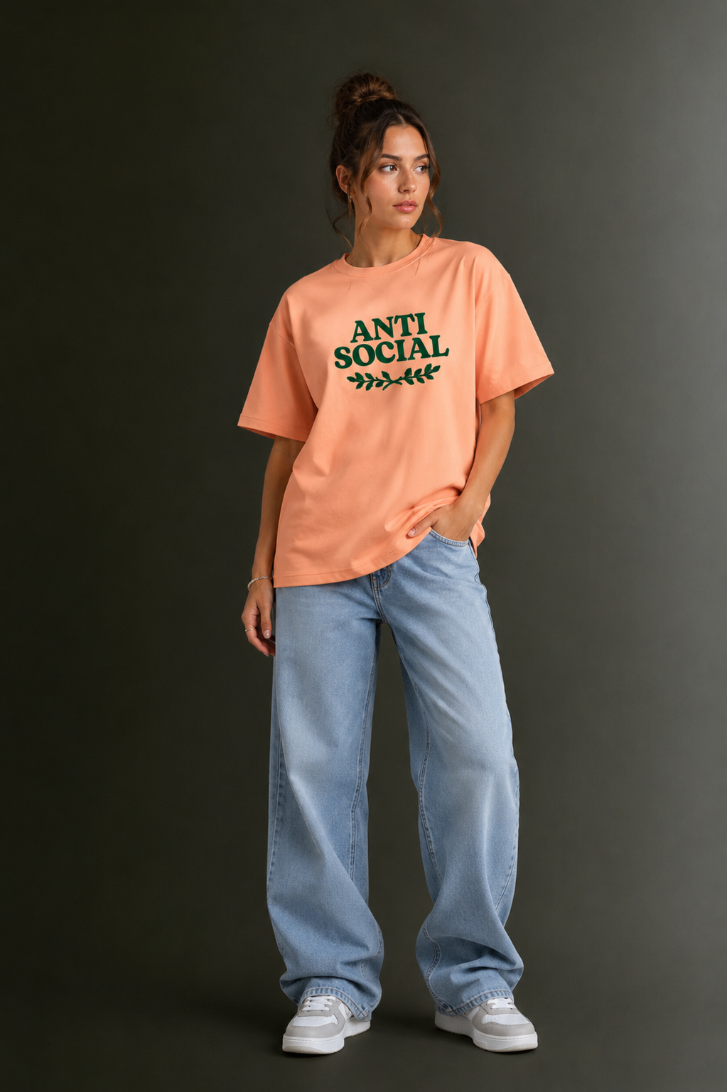 Women Drop Shoulder Front Printed T-Shirt | OUTPUFF